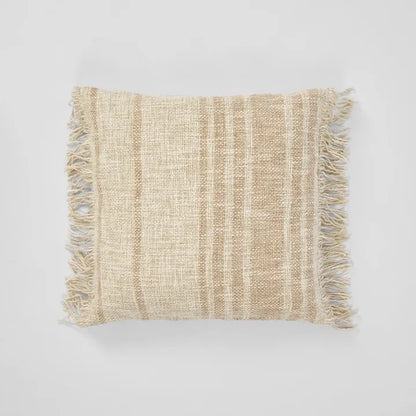 Shagger Cushion - Archer 50x50cm Natural/Mustard with feather insert