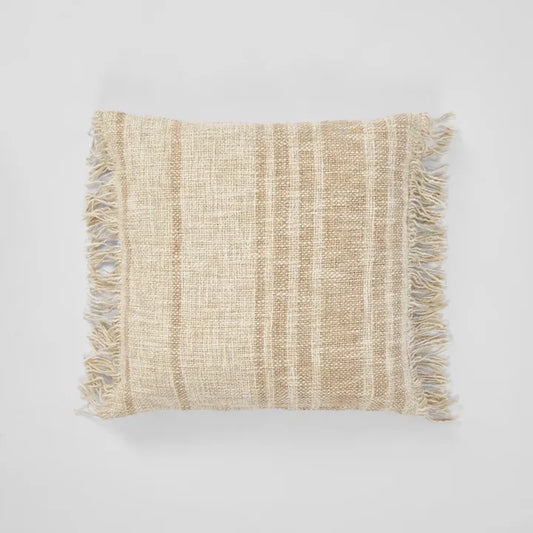 Shagger Cushion - Archer 50x50cm Natural/Mustard with feather insert