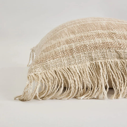 Shagger Cushion - Archer 50x50cm Natural/Mustard with feather insert