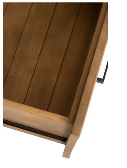 Ballina 2 drw Solid Timber Bedside Table with Rough Sawn Finish