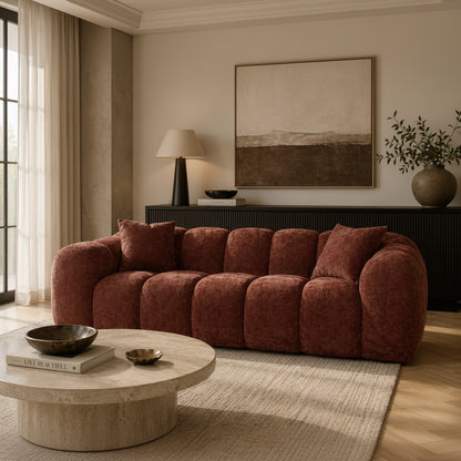 Belle 3 Seat Sofa in Desert Storm Chenile Fabric