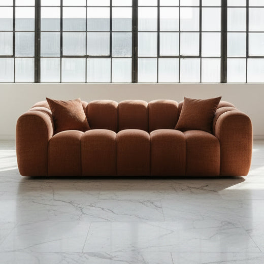 Belle 3 Seat Sofa in Desert Storm Chenile Fabric