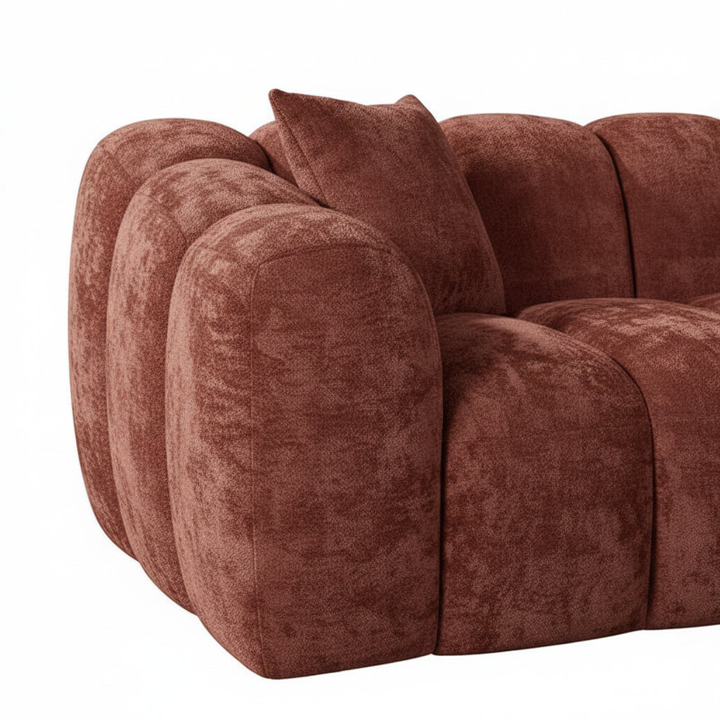Belle 3 Seat Sofa in Desert Storm Chenile Fabric