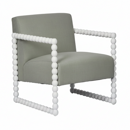 Bobbin Oak ArmChair White/Seafoam