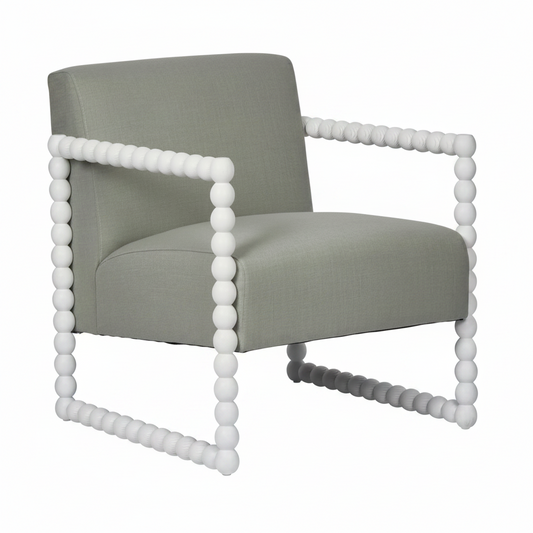Bobbin Oak ArmChair White/Seafoam