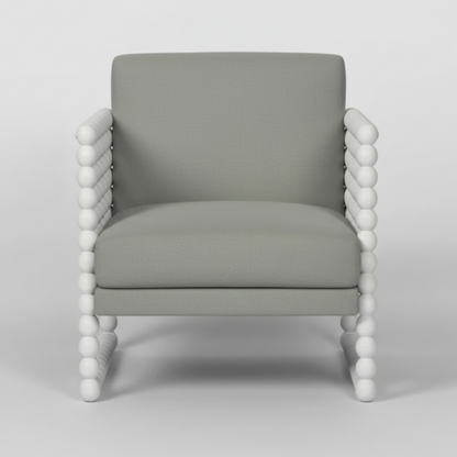 Bobbin Oak ArmChair White/Seafoam