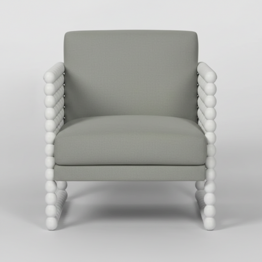 Bobbin Oak ArmChair White/Seafoam