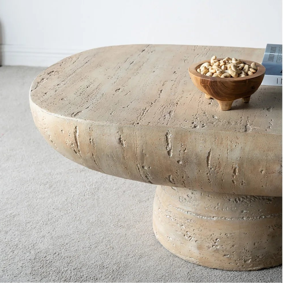 Boulda Oval Stone look Coffee Table - Indoor/Outdoor