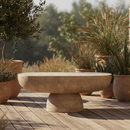 Boulda Oval Stone look Coffee Table - Indoor/Outdoor