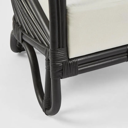 H + Y Cabana Armchair Natural or Black w White Fabric Cushions