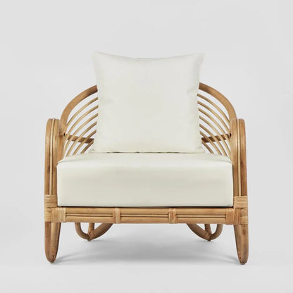 H + Y Cabana Armchair Natural or Black w White Fabric Cushions