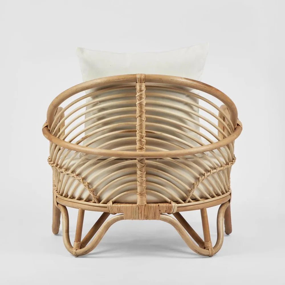 H + Y Cabana Armchair Natural or Black w White Fabric Cushions