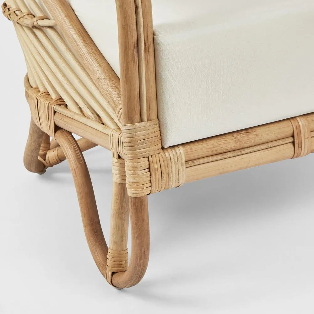 H + Y Cabana Armchair Natural or Black w White Fabric Cushions
