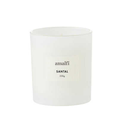 Santal Scented Soy Wax Candle 330g White