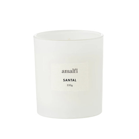 Santal Scented Soy Wax Candle 330g White