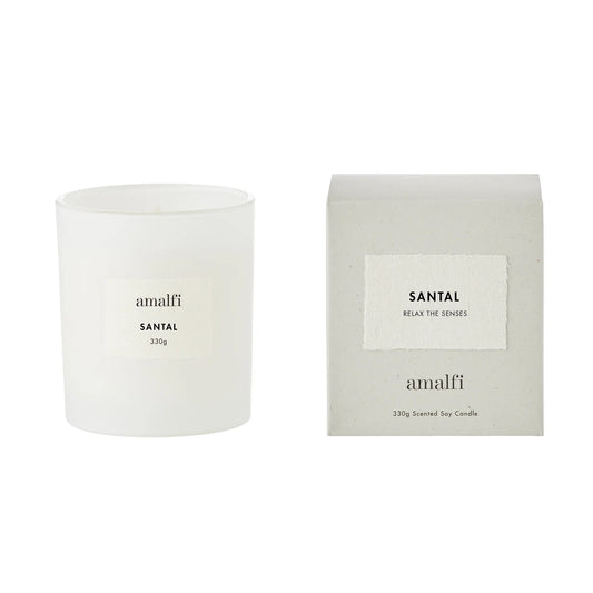 Santal Scented Soy Wax Candle 330g White