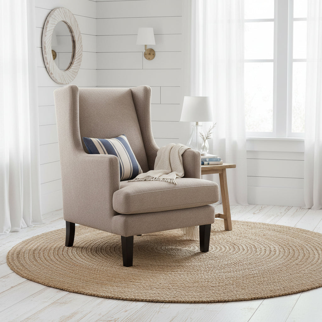 Walker Arm Chair Chair - Beige Chenille