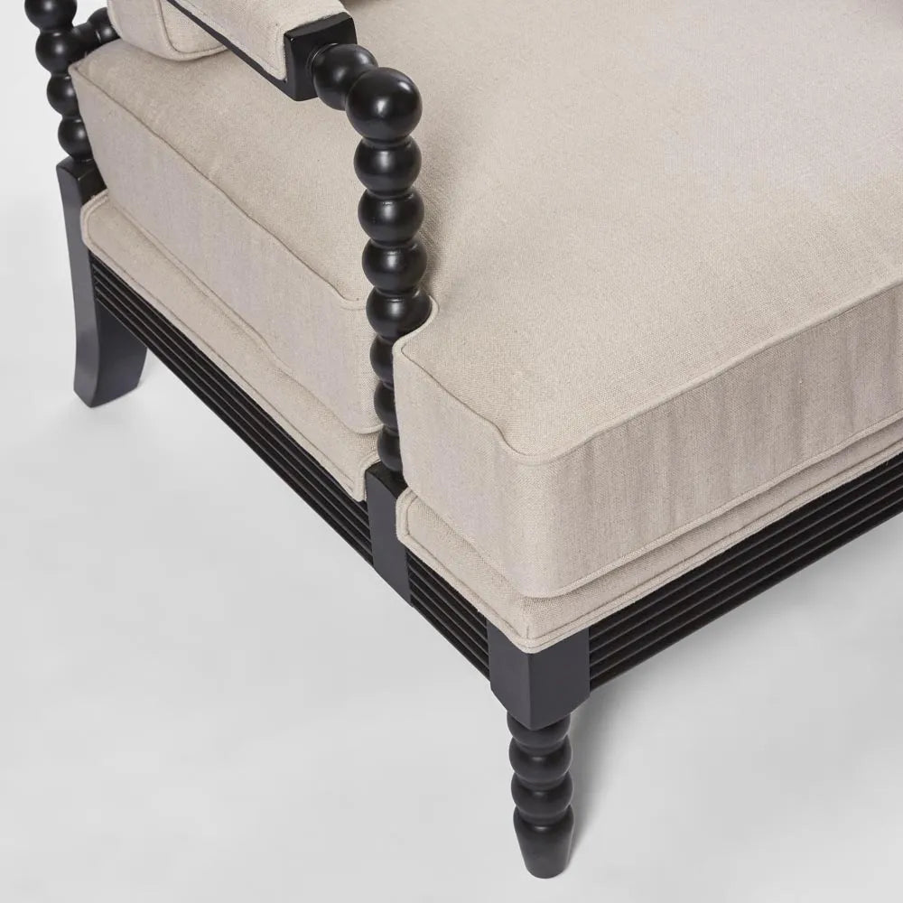 Bobbin Hamptons Armchair Black