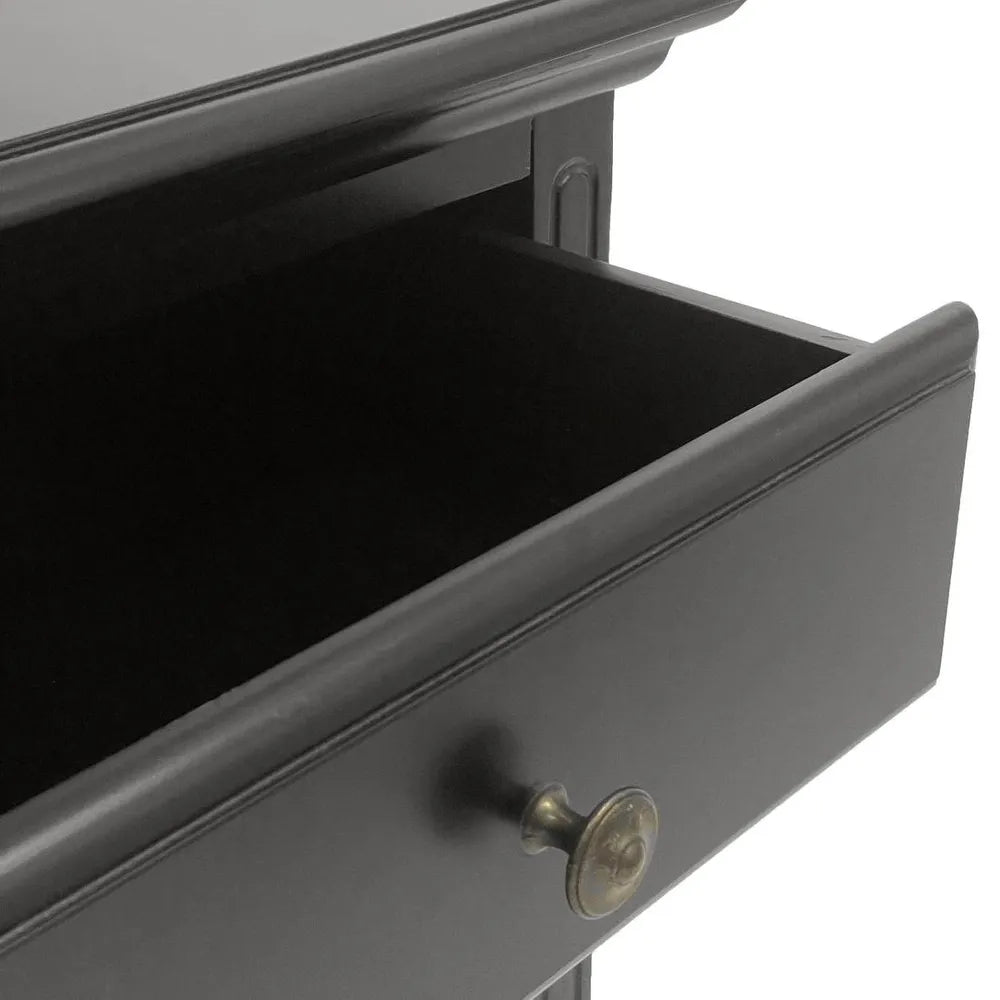 Hamptons Bedside Table W/Drawer Black Sorrento