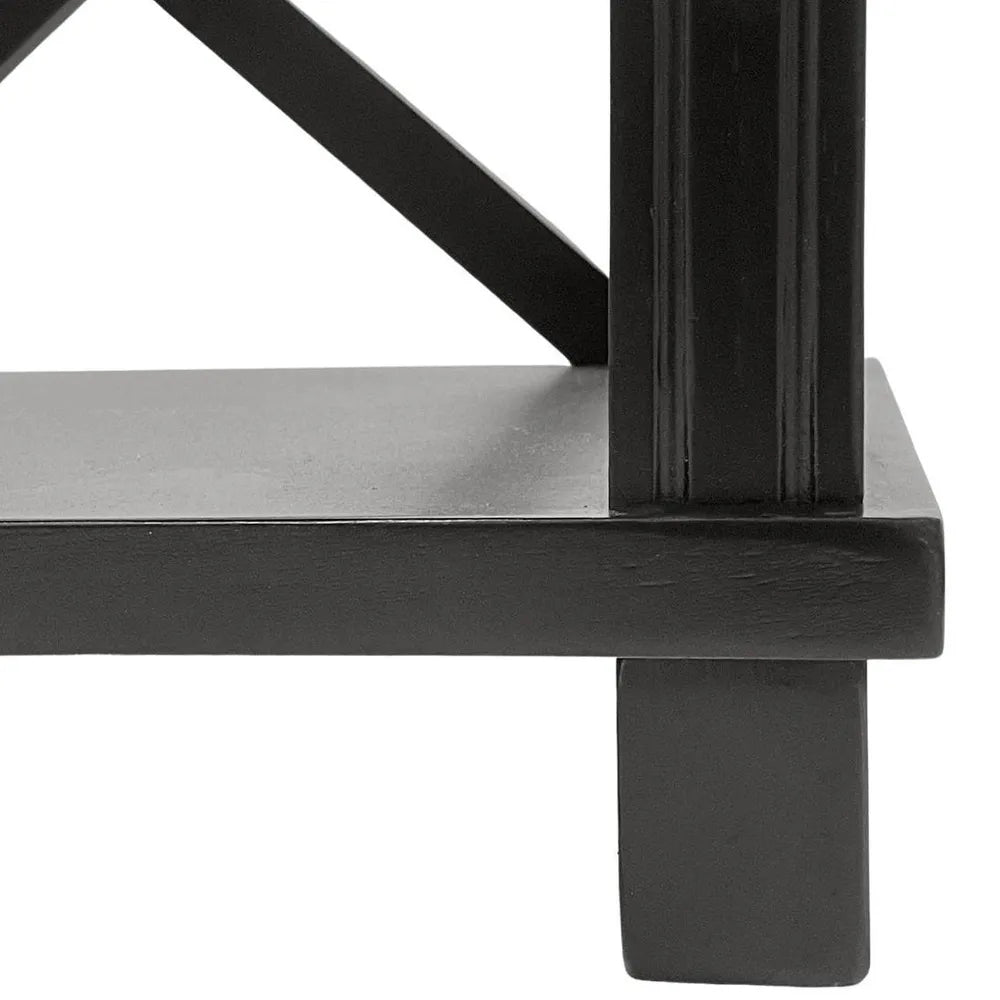 Hamptons Bedside Table W/Drawer Black Sorrento