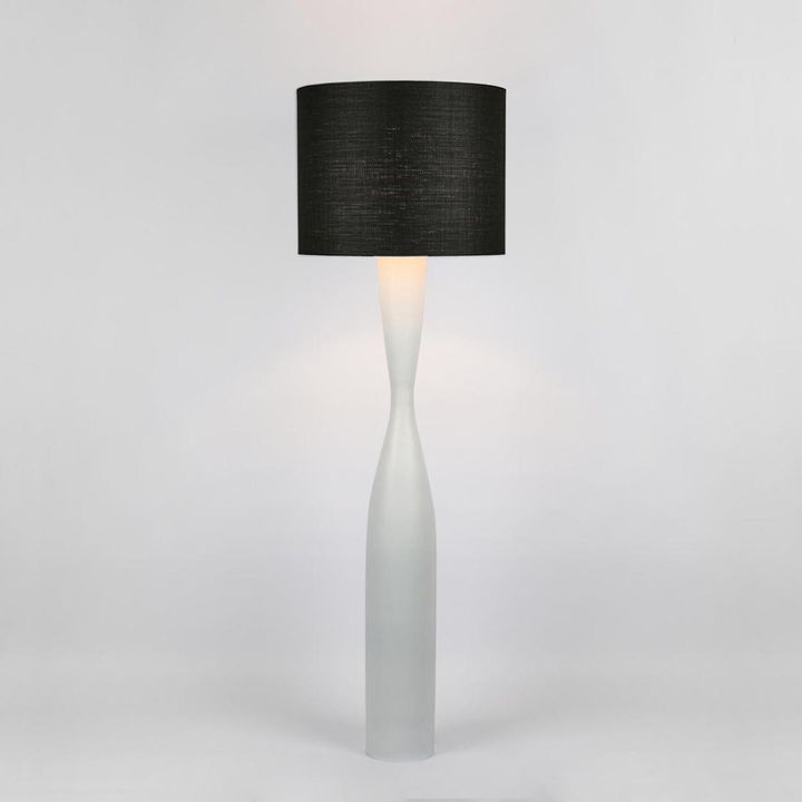 Callum Floor Lamp Base White with Natural Shade or Black Shade