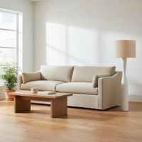 Callum Floor Lamp Base White with Natural Shade or Black Shade