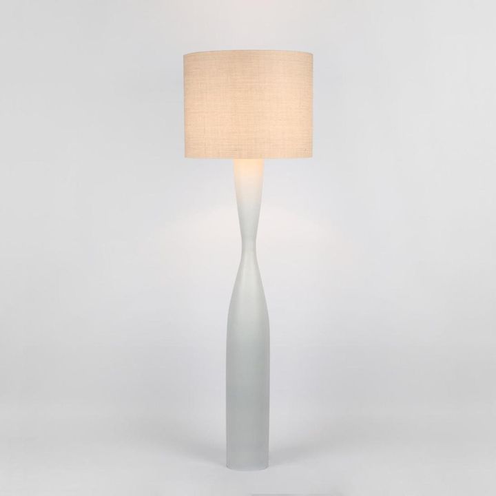 Callum Floor Lamp Base White with Natural Shade or Black Shade