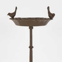 Robin Iron Bird Bath On Stand