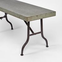 H + Y Long Zinc top Bench with Metal legs