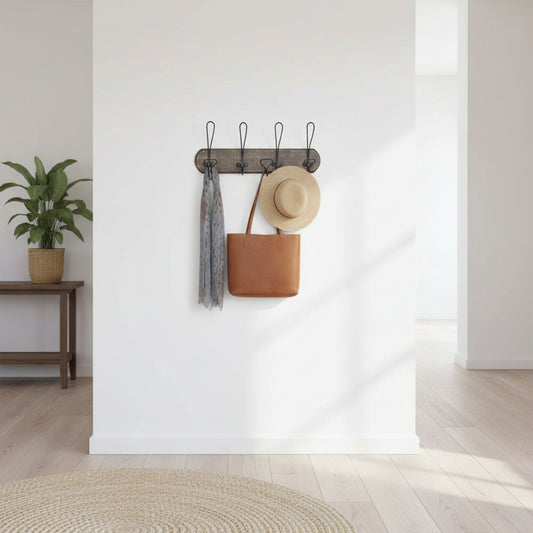 Country Wall Board with Rustic Hooks