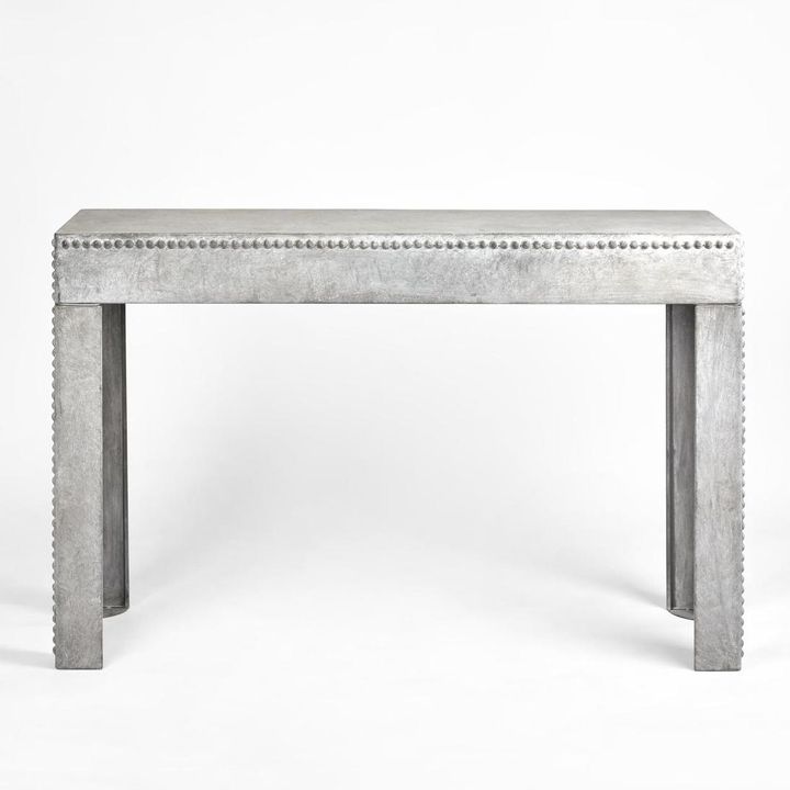 H + Y  Rustic Zinc Garden Console Table