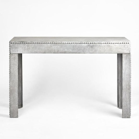 H + Y  Rustic Zinc Garden Console Table