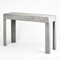 H + Y  Rustic Zinc Garden Console Table