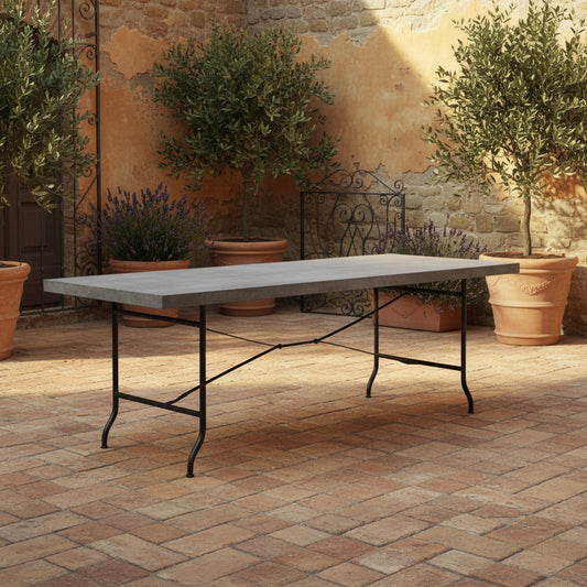 H + Y Galvanised Zinc Dining Table - Indoor/Outdoor