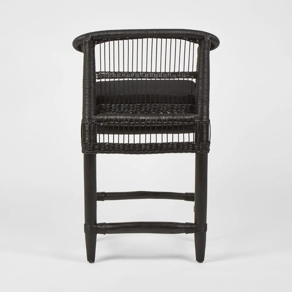 Livingstone Bar Stool Black/Black Cushion - Outdoor Under-Cover