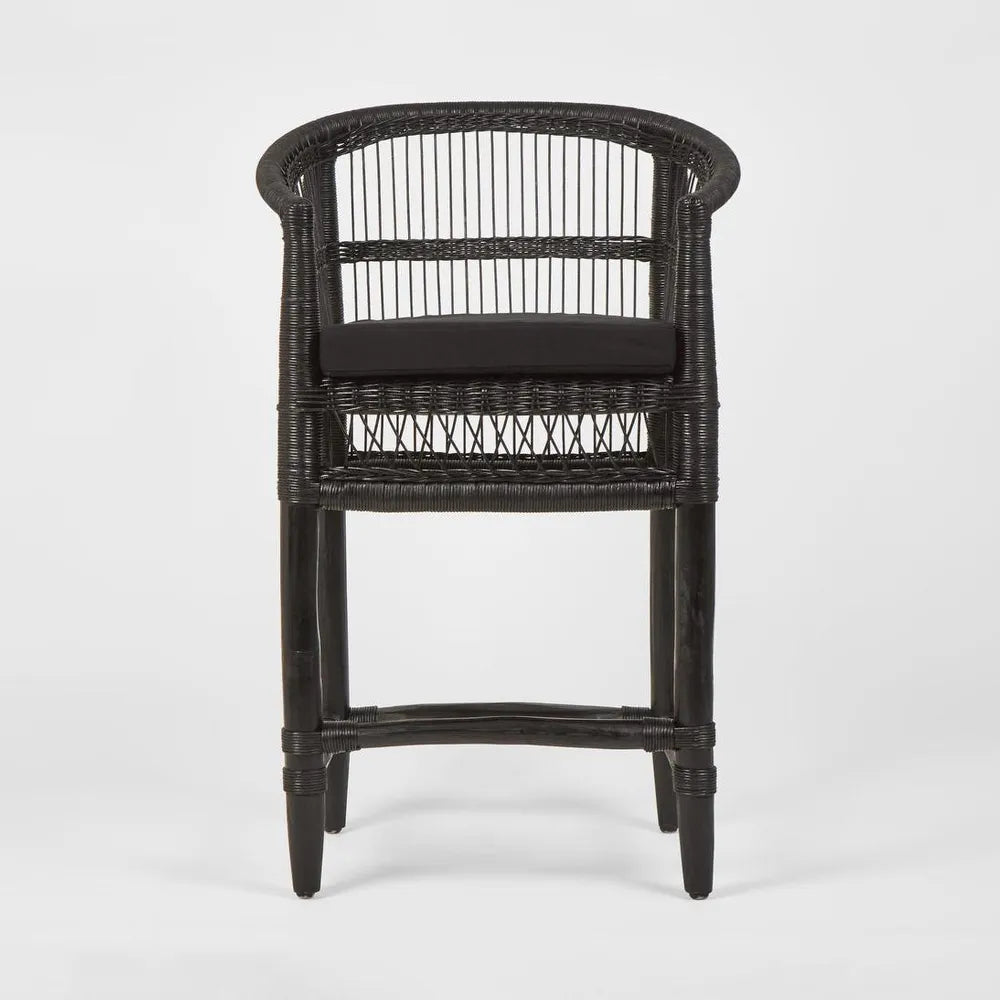 Livingstone Bar Stool Black/Black Cushion - Outdoor Under-Cover