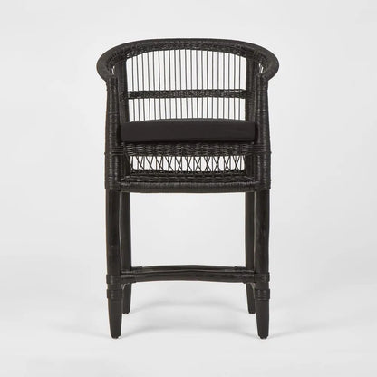 Livingstone Bar Stool Black/Black Cushion - Outdoor Under-Cover
