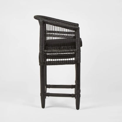 Livingstone Bar Stool Black/Black Cushion - Outdoor Under-Cover