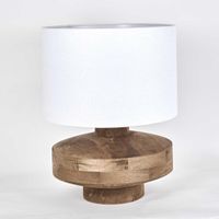 MRD Mango Wood Table Lamp Large with  Black or White Shade