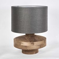 MRD Mango Wood Table Lamp Large with  Black or White Shade