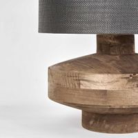 MRD Mango Wood Table Lamp Large with  Black or White Shade