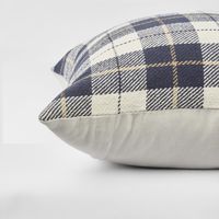 H + Y Hicks Check Cushion 50 X 50 with Feather Insert