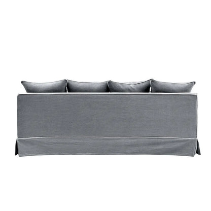 Mosman 3 Seat Sofa Grey W/White Piping