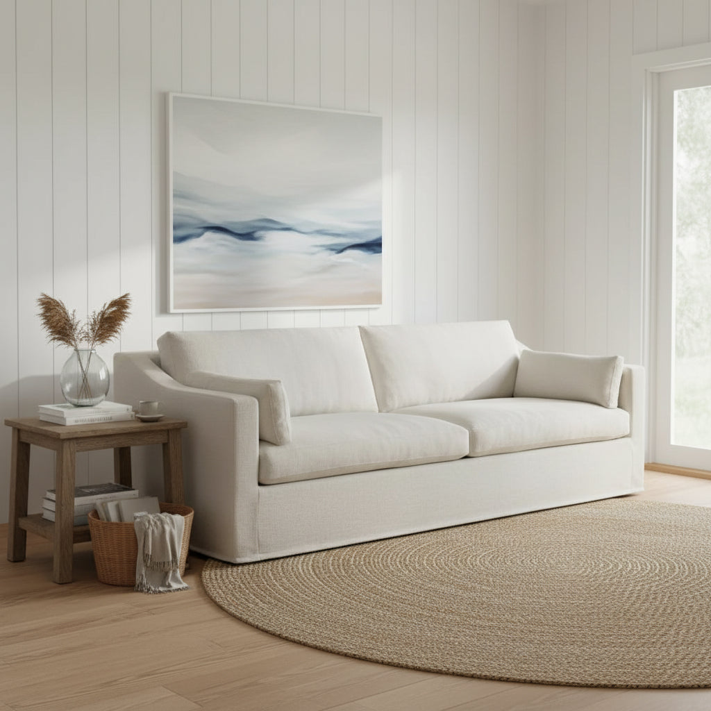 Broadbeach 3 Seat Loose Cover Sofa - Ivory
