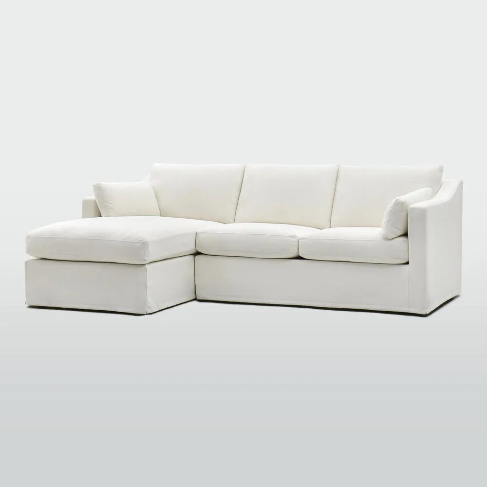 Broadbeach 3 Seat Loose Cover Sofa with Chaise - Ivory
