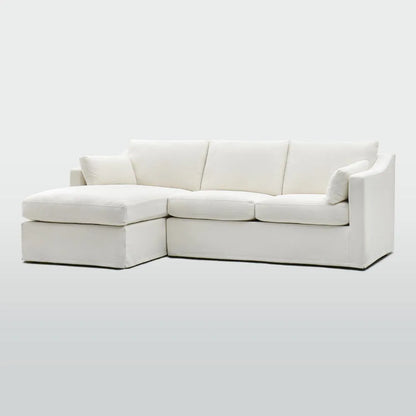 Broadbeach 3 Seat Loose Cover Sofa with Chaise - Ivory