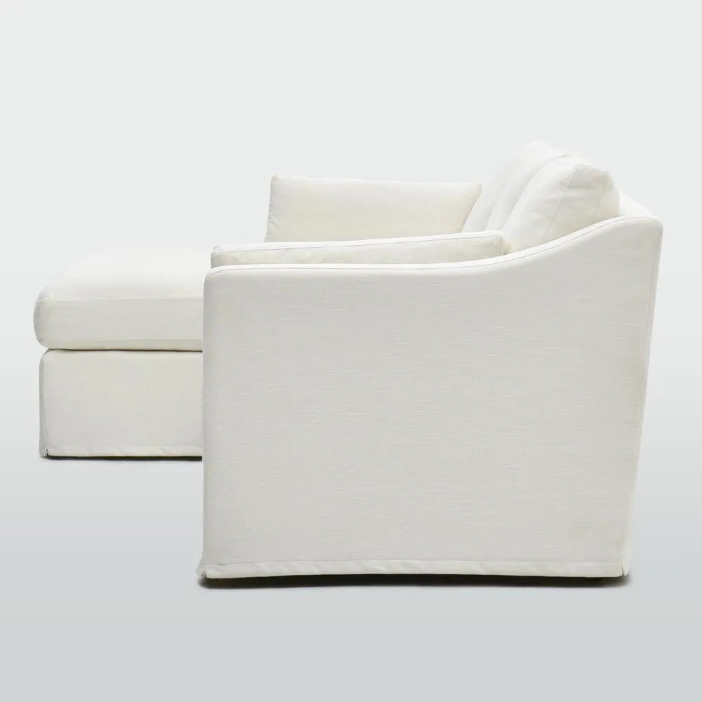 Broadbeach 3 Seat Loose Cover Sofa with Chaise - Ivory