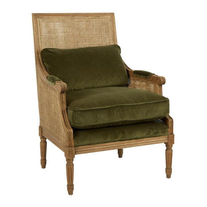 Bahamas Caned Armchair Olive Green