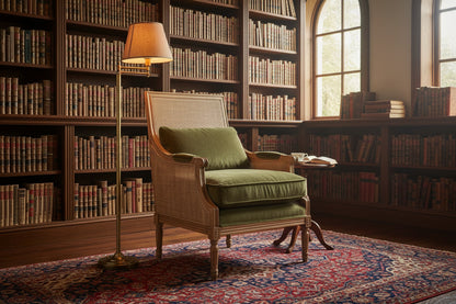 Bahamas Caned Armchair Olive Green
