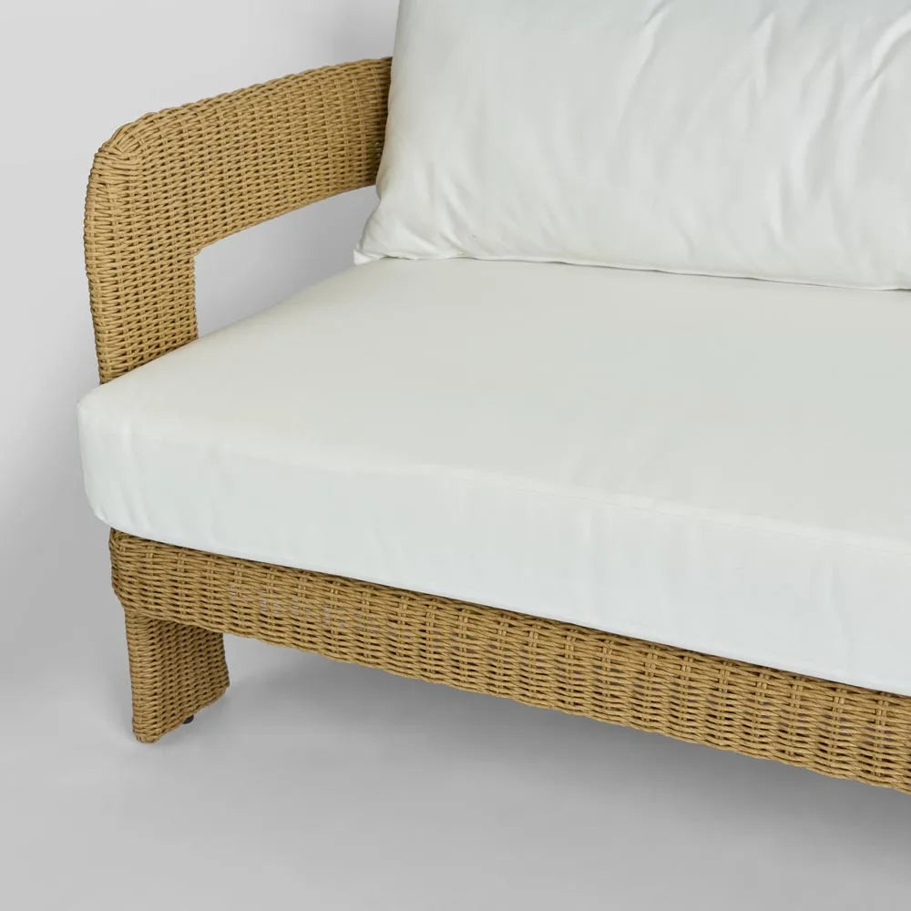 Outdoor Wicker 3 Seat Sofa - Natural